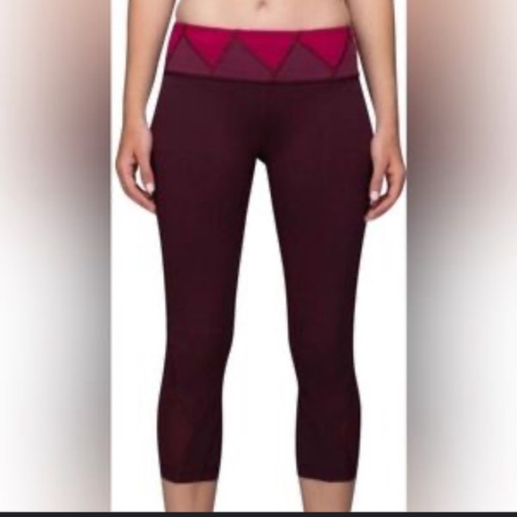 Lululemon Women’s Pull On Yoga Pants Purple /Pink Elastic Waist Leggings Size 6 - Picture 1 of 8